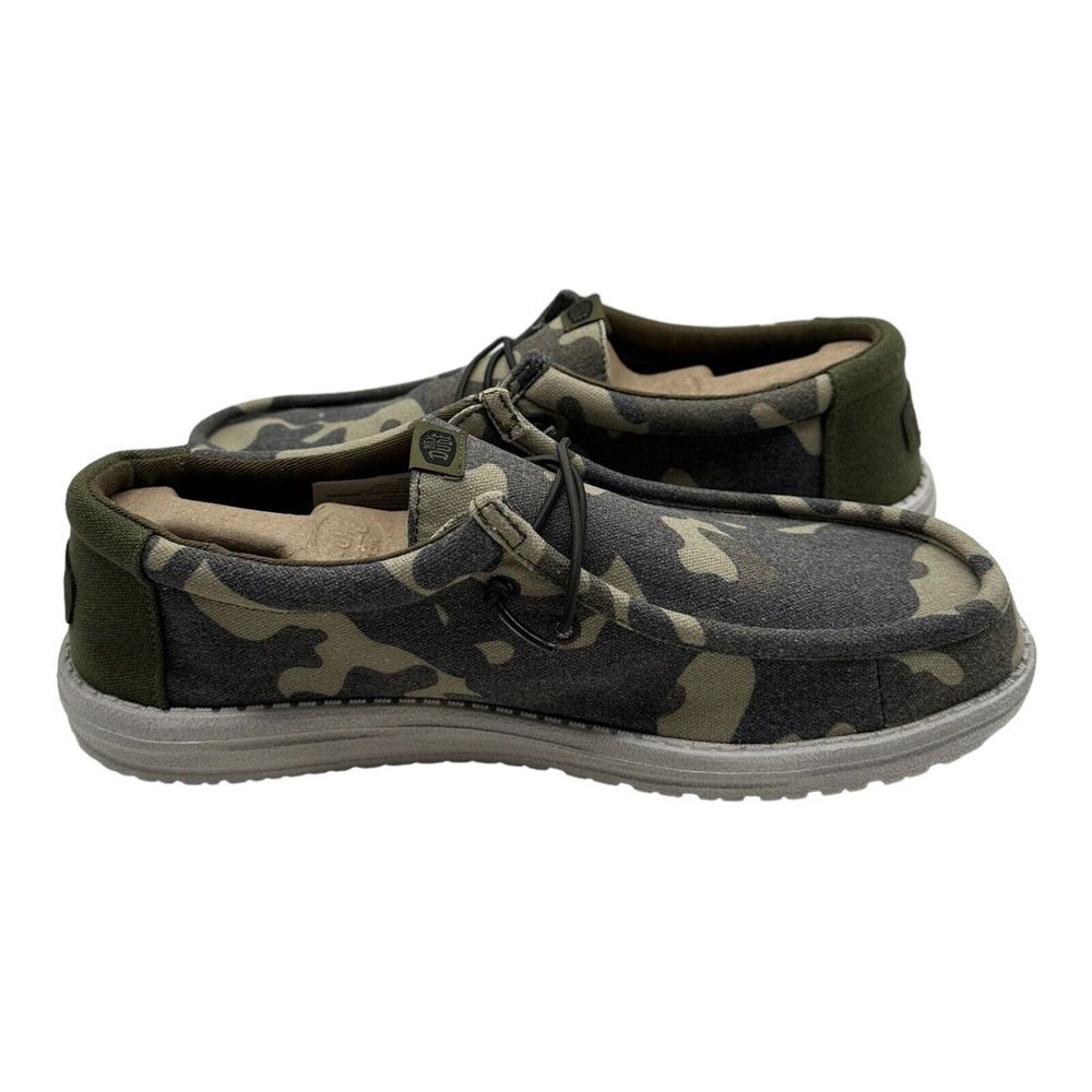 Hey Dude Wally Washed Camo Shoes Men's Size 12 Slip On Loafers - Brand New - Picture 6 of 9